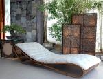 Outdoor Garden Rattan Sun Lounger , Comfortable Lounge Chair