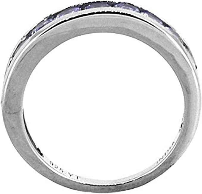 0.5 CTW Natural Blue Tanzanite Ring 18K Solid White Gold