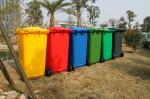 120 litre medical plastic pedal waste bin rubber wheel