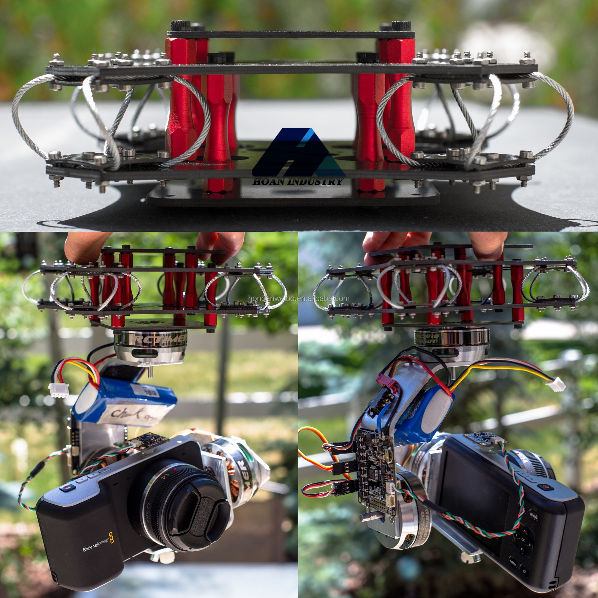 UAV Camera Gimbal Crane Stabilizer Aerial Photography Shock Vibration Insulation GR6-93D-A Camera Vibration Isolator