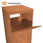 Corten Steel Rusted Outdoor Metal Furniture Steel Parcel Drop Box Multi Function