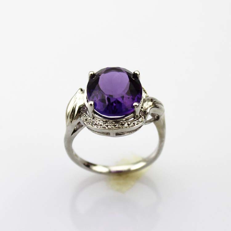 925 Silver Ring with 10mmx12mm Oval Blue Topaz Cubic Zircon (R271)