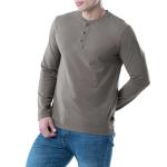 Source Manufacturers Men′s Long Sleeve Soft Wash Button Cotton T-Shirt