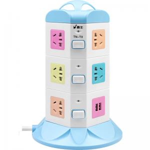 Wholesale 2 USB 230V Portable Power Socket With 11 Outlets Extension Cord from china suppliers