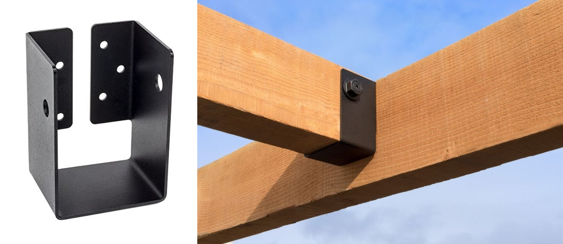 Single-side Bracket 2 X 4 Concealed Flange Light Joist Hanger Powder Coated Black