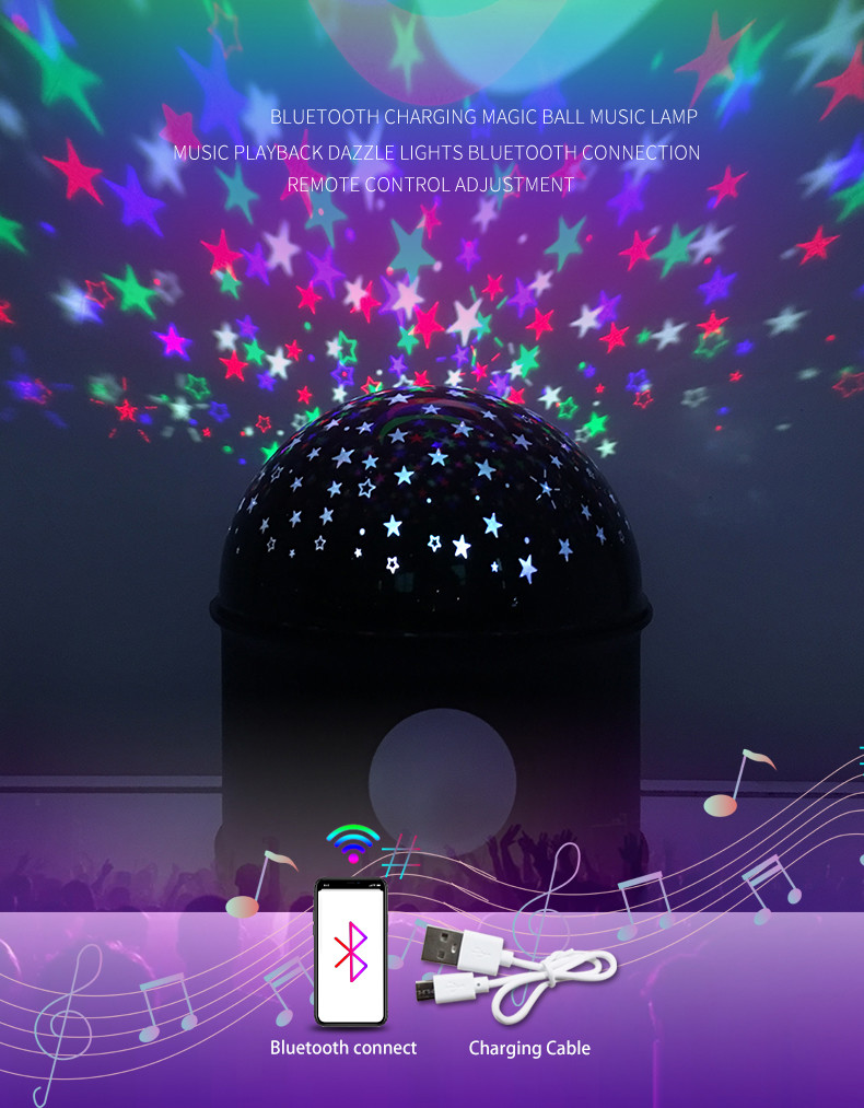 KTV 270g Disco Lights Bluetooth Speaker Dimmable Bluetooth Light Bulb 6W RGBW Changing