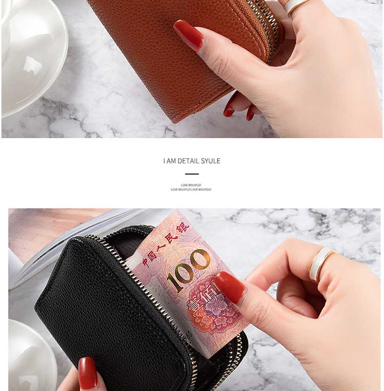 Customized Logo Mini RFID Blocking Zipper Coin Pocket Purse for Girls