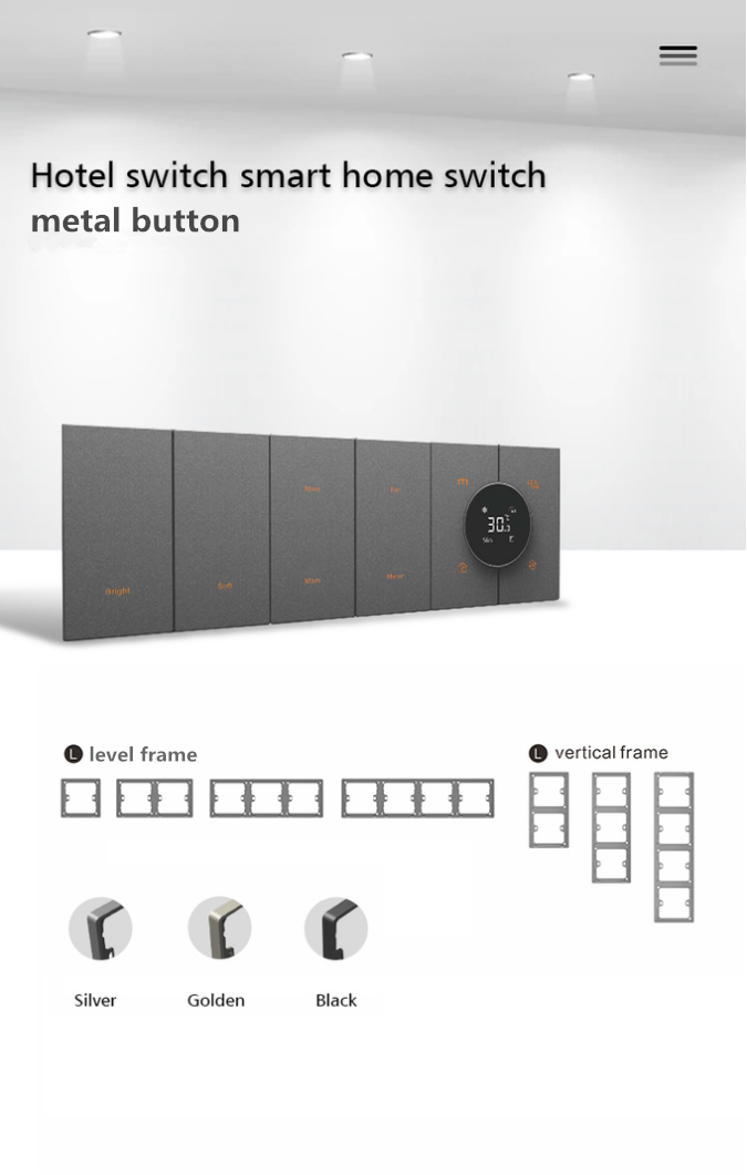 RS485 Modbus Smart Home Wall Light Switch Push Button 3 Keys