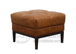Wholesale Vintage H49cm Wood Leather Ottoman Footstool For Living Room from china suppliers