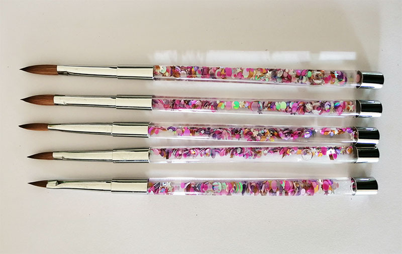 Custom Logo Pure Kolinsky Sable Nail Brush OEM Metal 3d Nail Brush
