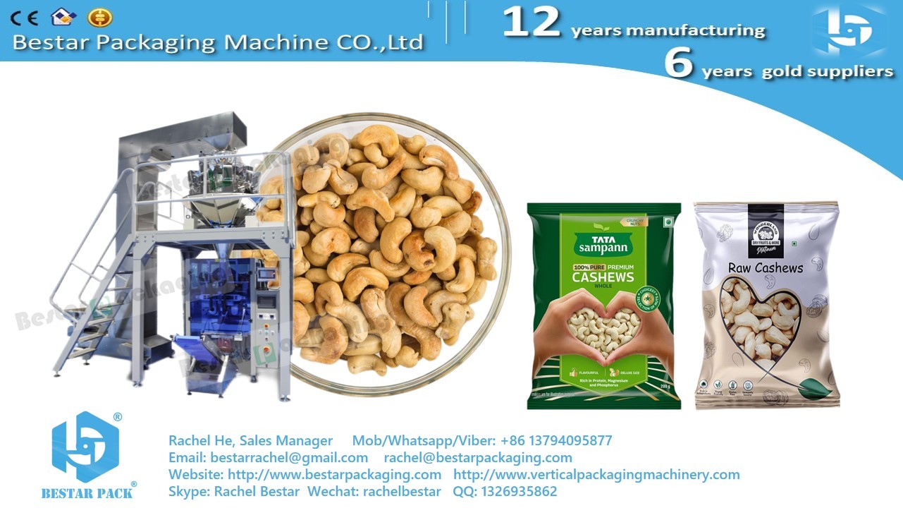 Automatic granules pouch packaging machine with 14 heads weigher teflon treatment BSTV-450AZ