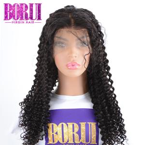 Wholesale Natural Black Brazilian Human Wigs Deep Curly Lace Front Wig With Baby Hair from china suppliers