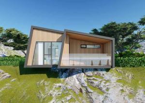 Wholesale Gray Wood Luxury Prefab House Kits / Duplex Modular Homes With Bathroom from china suppliers
