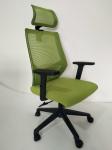 Black Arm High Back Swivel Chair , 100mm-70mm Mesh Desk Chair
