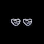 Simple Cubic Zirconia Stud Earrings One Main Stone 925 Silver Jewelry For Ladies