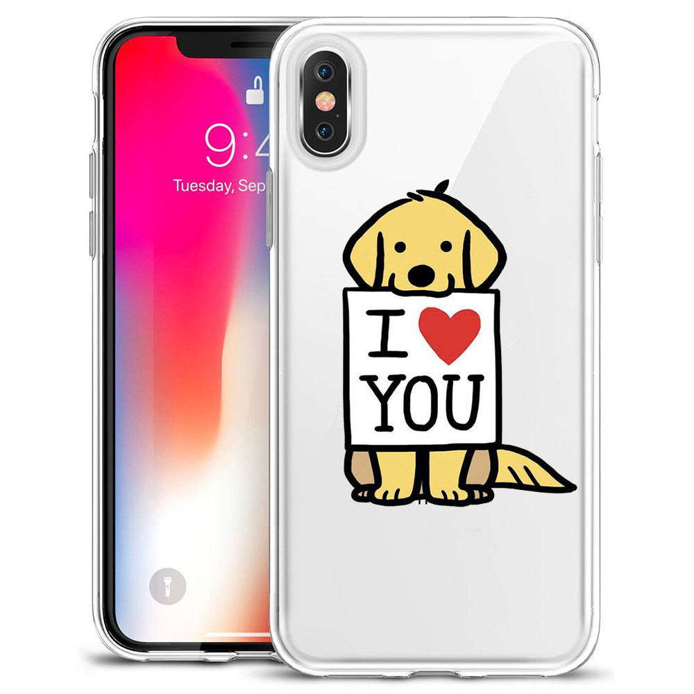 Thin Rubber Designer Cell Phone Cases For Iphone X Sweat Free Animal Puppy Dog Cat
