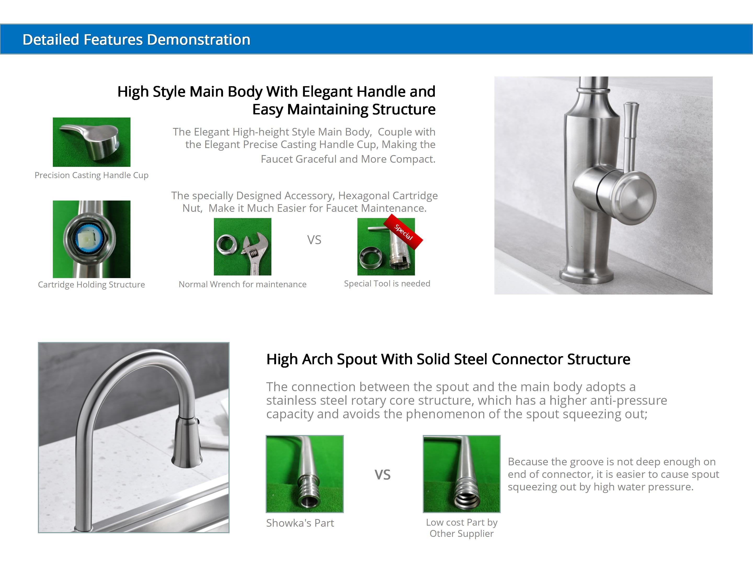 SUS304 Stainless Steel Touchless Sensor Kitchen Faucet