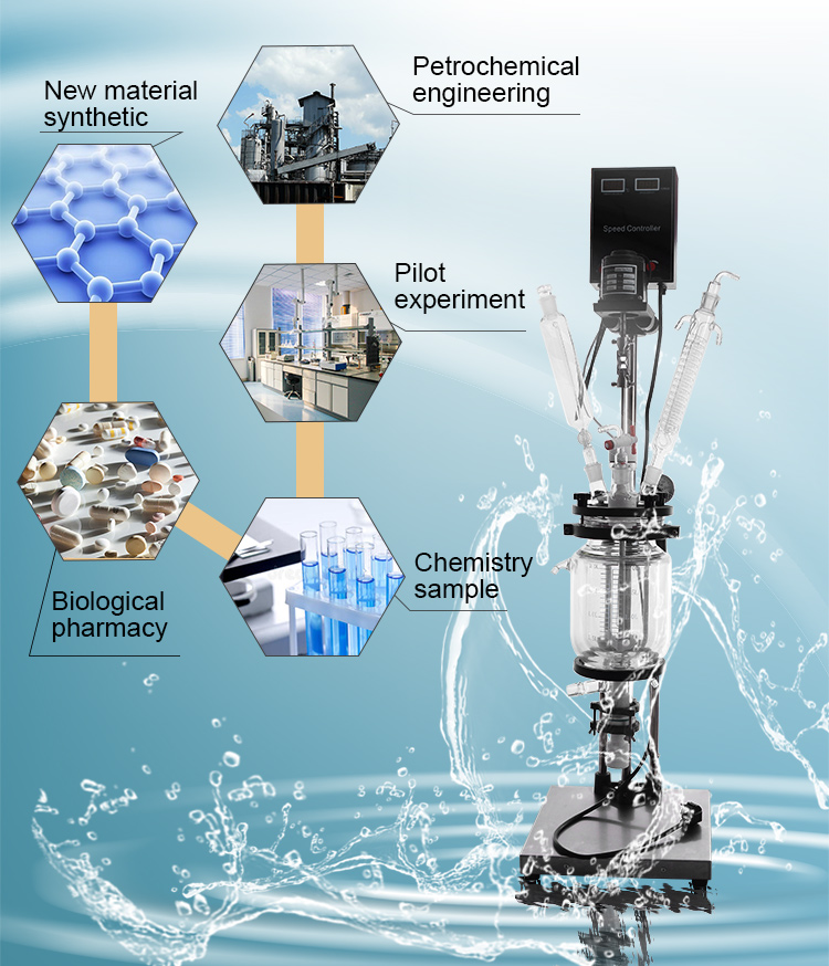 S212 2l Laboratory Double Layer Jacketed Glass Reactor