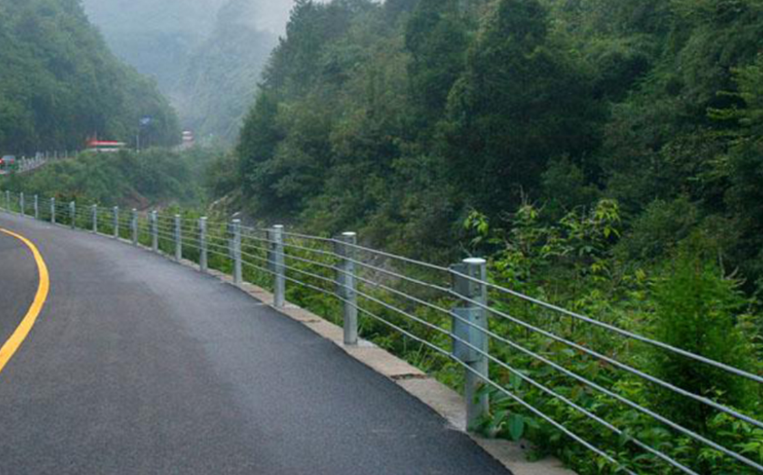 Roadway Safety Barrier Flexible Cable Guardrail With Galvanized Powder Coated Coating