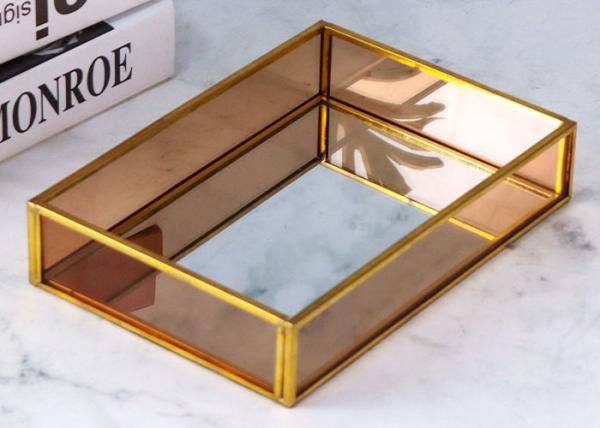 Mirror tray Wind brass Glass artifact candy fruit Tray Cosmetics Storage tray