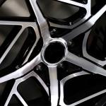 Staggered Satin Black/Machine Face model forged wheels for sale