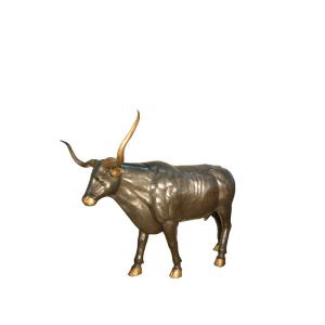 Wholesale Classical Cast Iron Animal Statues Cattle Shape For Home / Garden Ornament from china suppliers