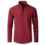 Shirt Free Ironing Long Sleeve Elastic Business High-End Men′s Shirt Hot Selling