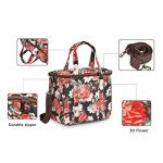 Thermal Insulated Cooler Tote Bags Wide Open Snacks Organizer Flower Printed