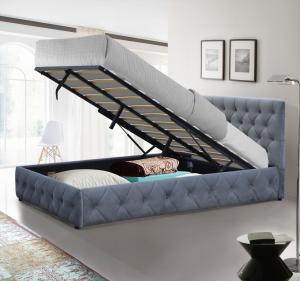 Wholesale Plush Velvet Upholstered Ottoman Bed Frame King Size Storage Bed For Bedroom from china suppliers