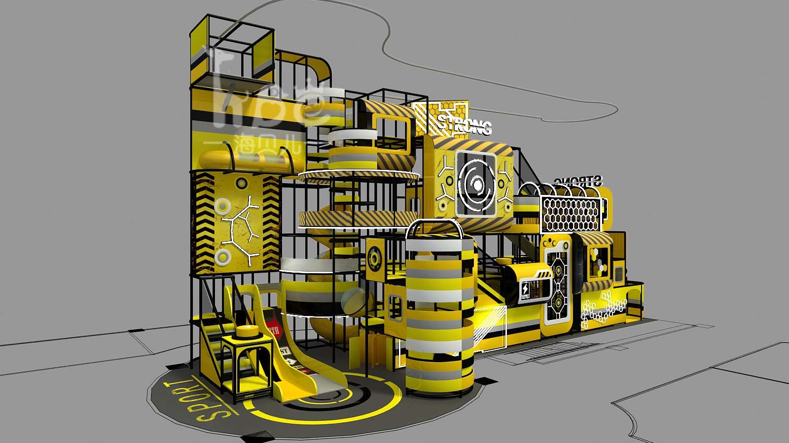 Large Commercial Grade Indoor Play Structure Playground And Trampoline Park