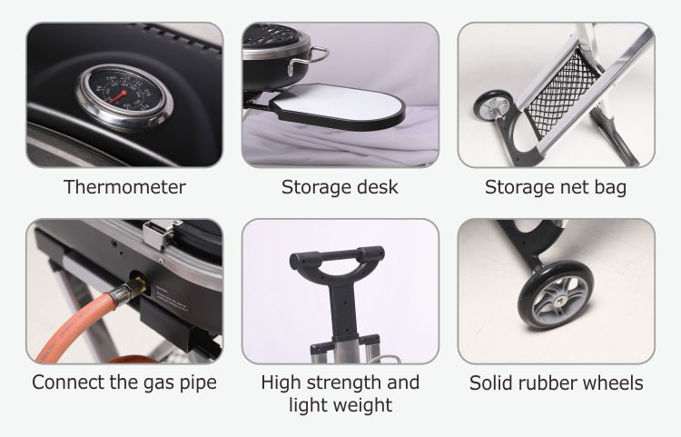 Portable Foldable Gas Electronic Camping Outdoor Barbecue BBQ Gas Grills with Trolley