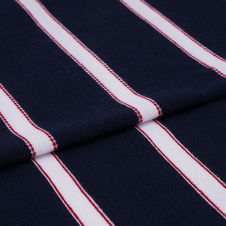 Comfortable And Moisture-Absorbent And Smooth Striped Knit Fabric For Casual Wear