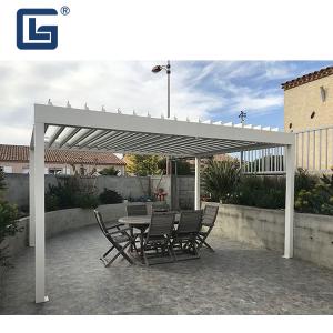 Wholesale IP67 Rainproof Electric Louvered Pergola Waterproof Retractable Roof PVDF Coating from china suppliers