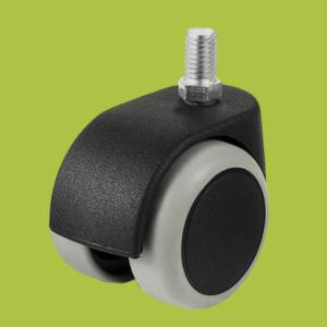 Wholesale 50mm big caster double wheels thread stem furniture casters with black and grey from china suppliers