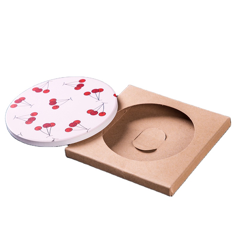Customized Color Coaster Gift Box with Rigid Cardboard Square Packaging Box Design