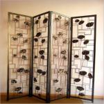 laser cut screen room divider panels with bronze gold rose goldblack PVD color