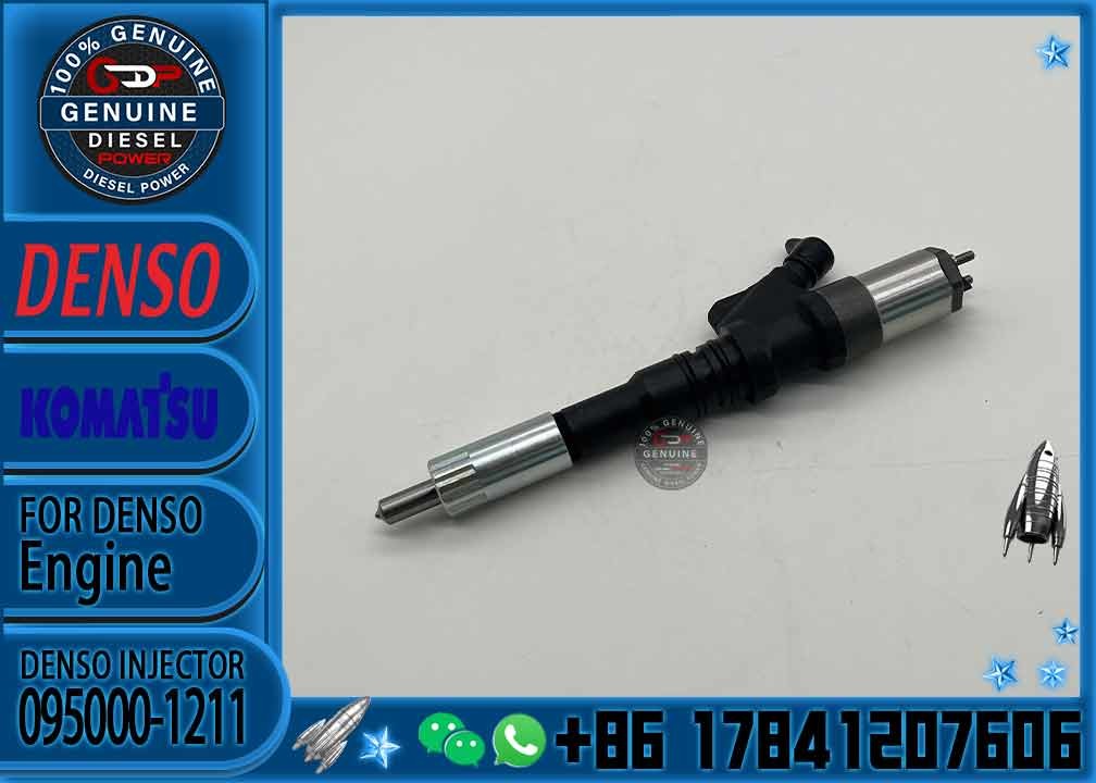 New Diesel Common Rail Injector 095000-1211 for Komatsu S6D125 Excavator PC450-7 PC400-7 PC-7