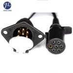 Male To Female Spiral Power Cord , 7 Pin Connector Spiral Trailer Cable