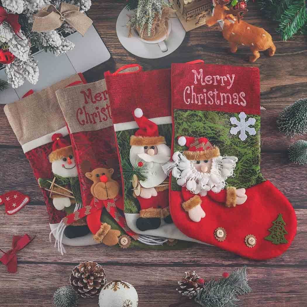 Christmas Stockings Xmas Stocking Santa Snowman Holiday and Family Stocking for Fireplace Christmas Party Decoration