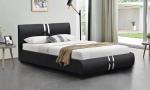 Fashion Stainless Steel Bar Hearboard And Footboard Black PU Bed Frame 160*200