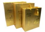 Custom Luxury Printed Gold Paper Gift Bags With Embossed Logo Tassel Handles