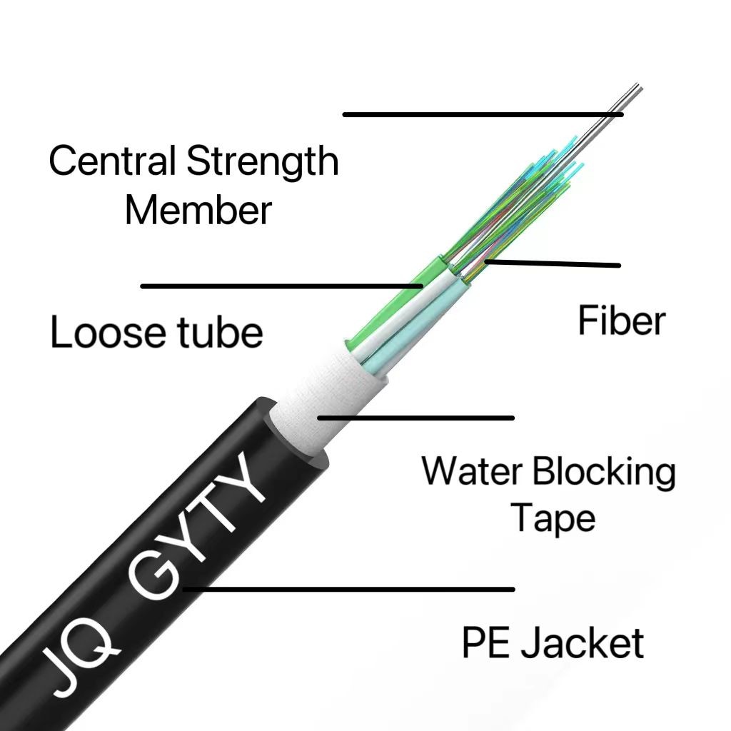 Factory Price Aerial Fibre Optic Cable GYTY Outdoor G652D Singlemode