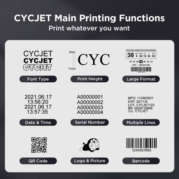 CYCJET High Resolution Inkjet Printer For Nonwoven Material Logo Printing 40m/Min