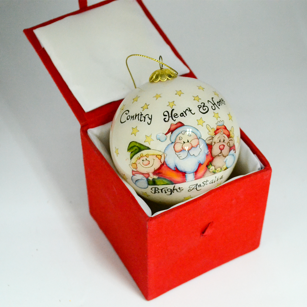 Custom Inside Hand Painted Murano Glass Christmas Ornament Ball with Gift Box for Christmas Tree Decoration