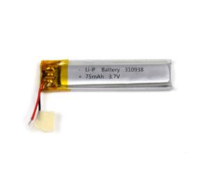 Wholesale Emergency Light Li-Polymer Battery 310938 75mAh 3.7V With Connector from china suppliers