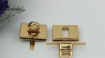 Bag making accessories shiny gold metal handbag twist turn lock