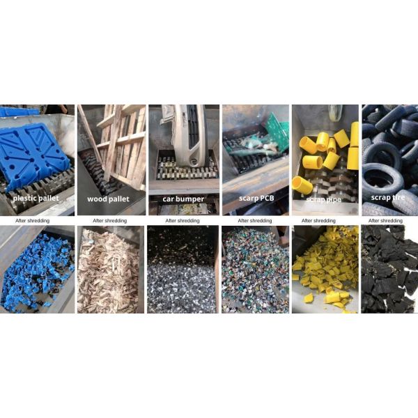 Double Shaft Shredder for Full Automatic Waste Rubber Tire Recycling Machinery