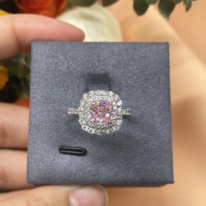 Wholesale Certified Lab Diamond Jewelry Pink Cushion Diamond Custom-Made Fancy Diamond Ring from china suppliers