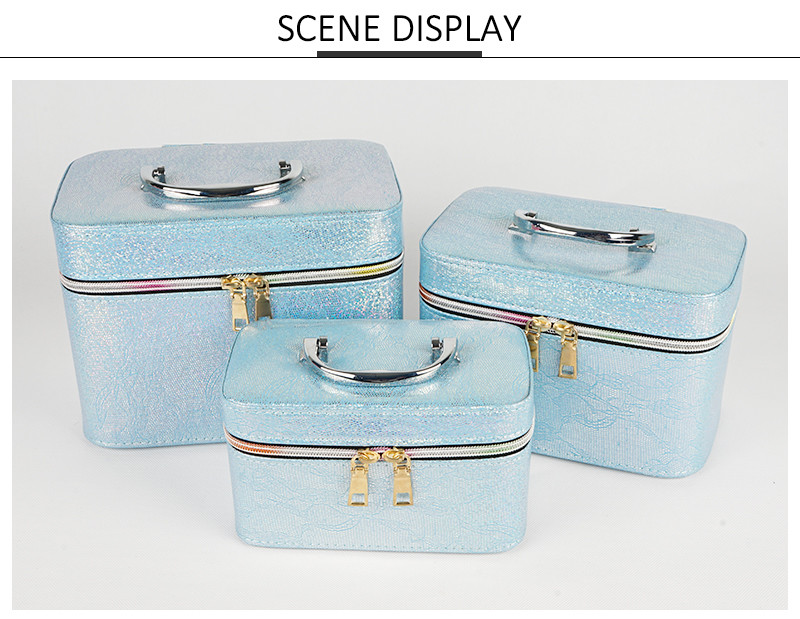 Case Shape dual Zipper Makeup Organizer Travel Bag