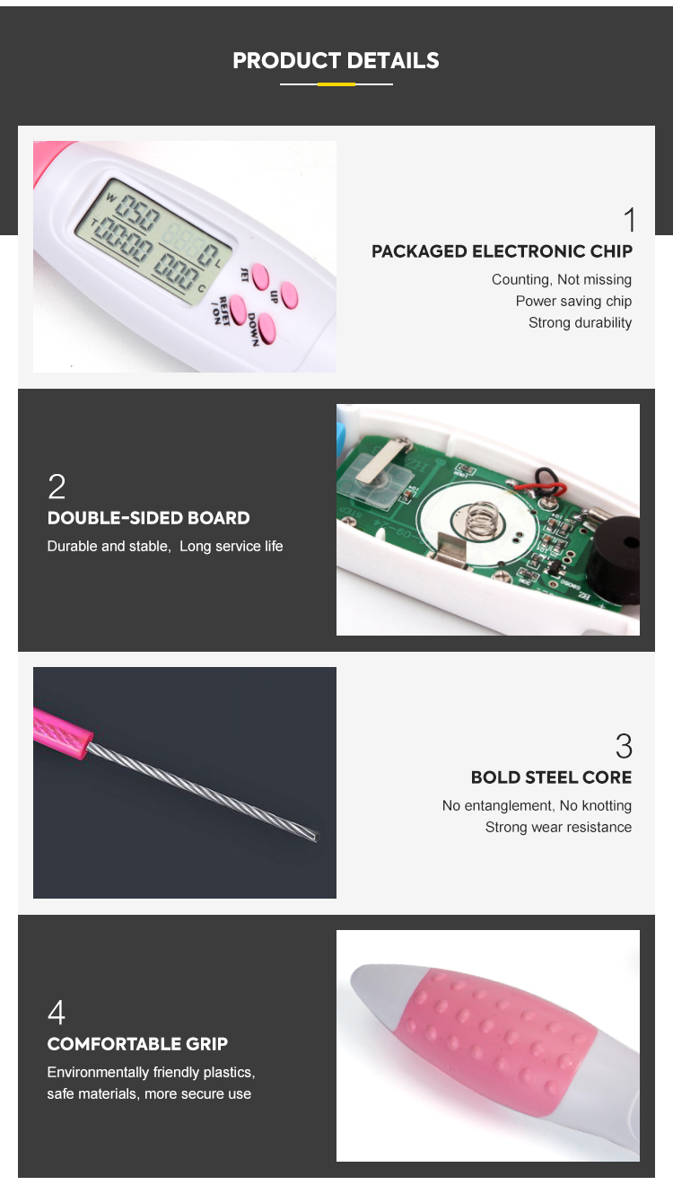 Customized Digital Skipping Rope With Calorie Timer And LCD Display 175mm